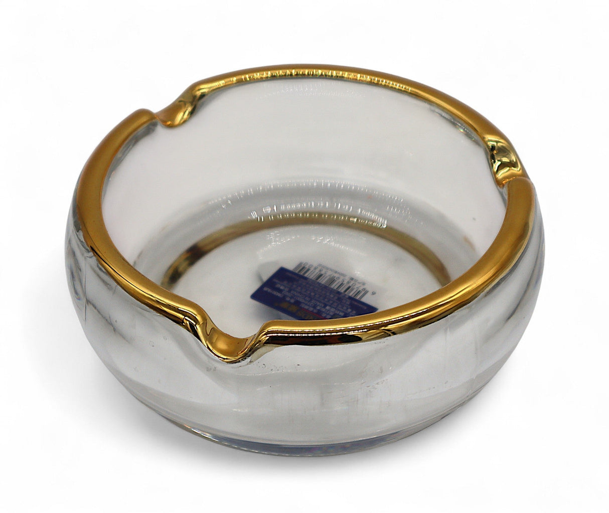 DIAMONDS Luxury Round Glass Ashtray with Elegant Golden Border – Premium Heavy - Duty Clear Glass Smoking Accessory for Home, Office & Café – 11×5 cm - Al Kabayel Discount CentreDIAMONDS Luxury Round Glass Ashtray with Elegant Golden Border – Premium Heavy - Duty Clear Glass Smoking Accessory for Home, Office & Café – 11×5 cmHome Décor AccentsDIAMONDSAl Kabayel Discount Centre