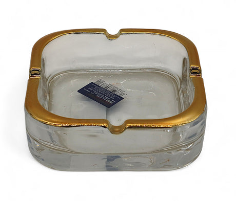 DIAMONDS Square Glass Ashtray with Elegant Golden Border – Luxury Smoking Accessory & Decorative Tablepiece – 12×4 cm - Al Kabayel Discount CentreDIAMONDS Square Glass Ashtray with Elegant Golden Border – Luxury Smoking Accessory & Decorative Tablepiece – 12×4 cmHome Décor AccentsDIAMONDSAl Kabayel Discount Centre