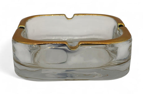 DIAMONDS Square Glass Ashtray with Elegant Golden Border – Luxury Smoking Accessory & Decorative Tablepiece – 12×4 cm - Al Kabayel Discount CentreDIAMONDS Square Glass Ashtray with Elegant Golden Border – Luxury Smoking Accessory & Decorative Tablepiece – 12×4 cmHome Décor AccentsDIAMONDSAl Kabayel Discount Centre