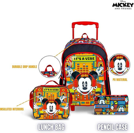 Disney Mickey and Friends - It's A Vibe 3 - in - 1 School Set Includes 16" Trolley Bag, Lunch Bag, Pencil Case - Al Kabayel Discount CentreDisney Mickey and Friends - It's A Vibe 3 - in - 1 School Set Includes 16" Trolley Bag, Lunch Bag, Pencil CaseSchool BagsDisneyAl Kabayel Discount Centre
