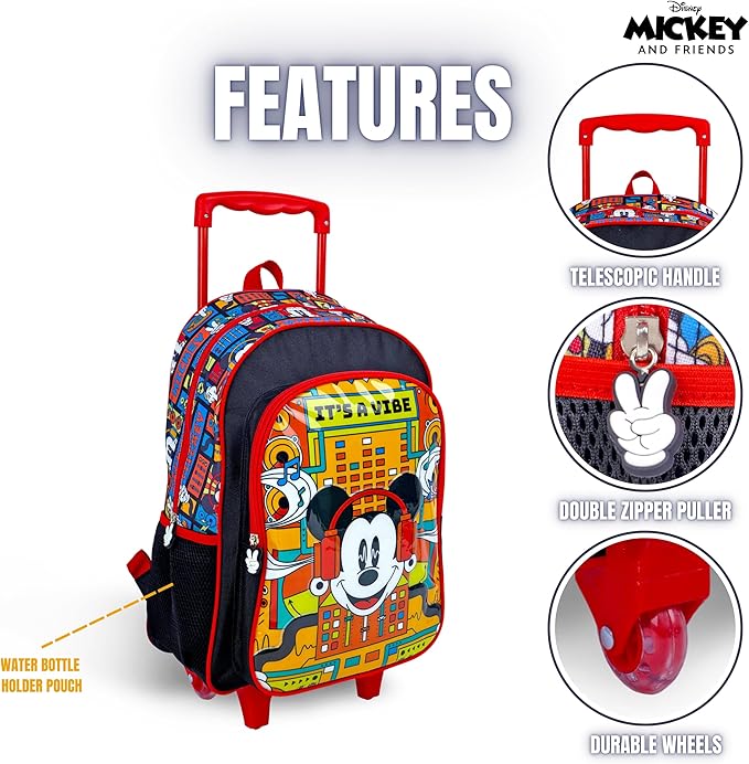 Disney Mickey and Friends - It's A Vibe 3 - in - 1 School Set Includes 16" Trolley Bag, Lunch Bag, Pencil Case - Al Kabayel Discount CentreDisney Mickey and Friends - It's A Vibe 3 - in - 1 School Set Includes 16" Trolley Bag, Lunch Bag, Pencil CaseSchool BagsDisneyAl Kabayel Discount Centre
