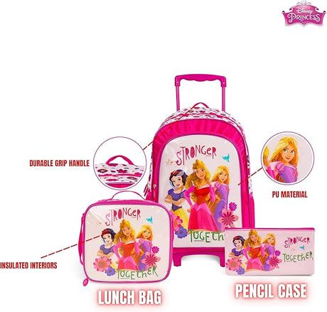 Disney Princess 3 - in - 1 School Set, Includes 18" Trolley Bag, Lunch Bag, Pencil Case - Al Kabayel Discount CentreDisney Princess 3 - in - 1 School Set, Includes 18" Trolley Bag, Lunch Bag, Pencil CaseSchool BagsDisneyAl Kabayel Discount Centre