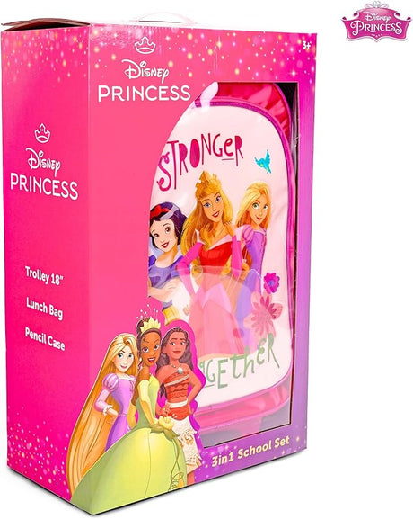 Disney Princess 3 - in - 1 School Set, Includes 18" Trolley Bag, Lunch Bag, Pencil Case - Al Kabayel Discount CentreDisney Princess 3 - in - 1 School Set, Includes 18" Trolley Bag, Lunch Bag, Pencil CaseSchool BagsDisneyAl Kabayel Discount Centre