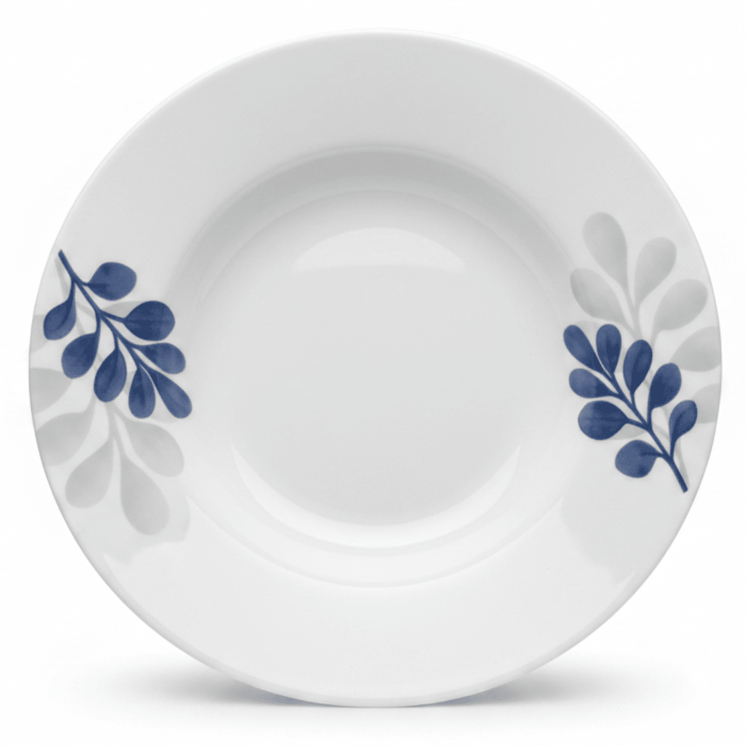 Diva Pearl White Opalware Soup Plate with Decorative Leaf Design – 22.5 cm - Al Kabayel Discount CentreDiva Pearl White Opalware Soup Plate with Decorative Leaf Design – 22.5 cmPlatesDIVAAl Kabayel Discount Centre