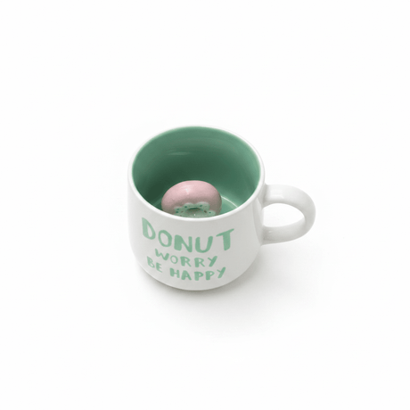 Donut Worry Be Happy | White & Mint Green Ceramic Mug with Hidden Donut Surprise | 400ml - Al Kabayel Discount CentreDonut Worry Be Happy | White & Mint Green Ceramic Mug with Hidden Donut Surprise | 400mlMugsAKDCAl Kabayel Discount Centre