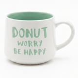 Donut Worry Be Happy | White & Mint Green Ceramic Mug with Hidden Donut Surprise | 400ml - Al Kabayel Discount CentreDonut Worry Be Happy | White & Mint Green Ceramic Mug with Hidden Donut Surprise | 400mlMugsAKDCAl Kabayel Discount Centre