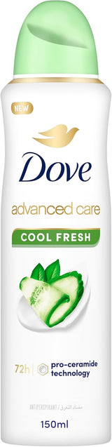 Dove Advanced Care, Antiperspirant Deodorant Spray, Cool Fresh, 72H Sweat & Odor Protection & Moisturizes with Pro - Ceramide Technology - 150ML - Al Kabayel Discount CentreDove Advanced Care, Antiperspirant Deodorant Spray, Cool Fresh, 72H Sweat & Odor Protection & Moisturizes with Pro - Ceramide Technology - 150MLBody Mists & SpraysDOVEAl Kabayel Discount Centre