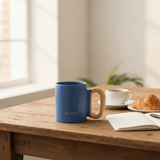 DREAMER Matte Blue Ceramic Mug with Peach Handle — 300ml - Al Kabayel Discount CentreDREAMER Matte Blue Ceramic Mug with Peach Handle — 300mlMugsAKDCAl Kabayel Discount Centre