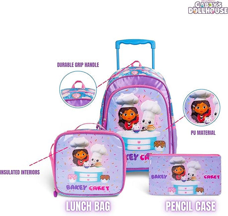 DreamWorks Gabby's Dollhouse 3 - in - 1 School Set Includes 16" Trolley Bag, Lunch Bag, Pencil Case - Al Kabayel Discount CentreDreamWorks Gabby's Dollhouse 3 - in - 1 School Set Includes 16" Trolley Bag, Lunch Bag, Pencil CaseSchool BagsDreamWorksAl Kabayel Discount Centre