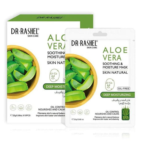 Dr.Rashel Aloe Vera Soothing & Moisture Mask Sheet - 10Pcs 25g - Al Kabayel Discount CentreDr.Rashel Aloe Vera Soothing & Moisture Mask Sheet - 10Pcs 25gSkin CareDR RASHELAl Kabayel Discount Centre