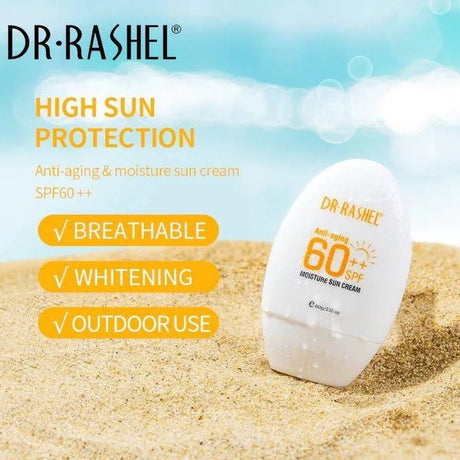 Dr.Rashel Anti - Aging 60++SPF Moisture Sun Cream - 60g - Al Kabayel Discount CentreDr.Rashel Anti - Aging 60++SPF Moisture Sun Cream - 60gSkin CareDR RASHELAl Kabayel Discount Centre