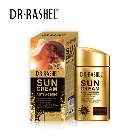 Dr.Rashel Gold Collagen Sun Cream SPF 75 - 80g - Al Kabayel Discount CentreDr.Rashel Gold Collagen Sun Cream SPF 75 - 80gSkin CareDR RASHELAl Kabayel Discount Centre