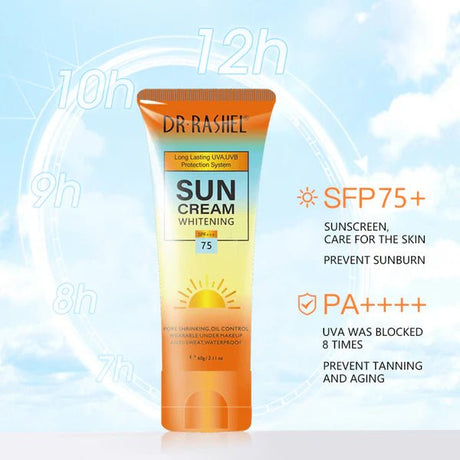 Dr.Rashel Sun Cream Whitening SPF+++75 - 60g - Al Kabayel Discount CentreDr.Rashel Sun Cream Whitening SPF+++75 - 60gSkin CareDR RASHELAl Kabayel Discount Centre