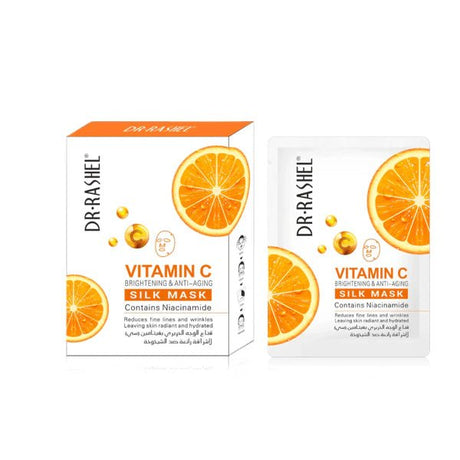 Dr.Rashel Vitamin C Brightening & Anti - Aging Silk Mask - 10 Pcs 28g - Al Kabayel Discount CentreDr.Rashel Vitamin C Brightening & Anti - Aging Silk Mask - 10 Pcs 28gSkin CareDR RASHELAl Kabayel Discount Centre