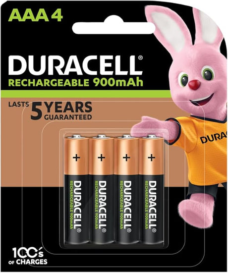 DURACELL Rechargeable AAA Batteries 900 mAh, Pack of 4  - Al Kabayel Discount CentreDURACELL Rechargeable AAA Batteries 900 mAh, Pack of 4 BatteriesDURACELLAl Kabayel Discount Centre