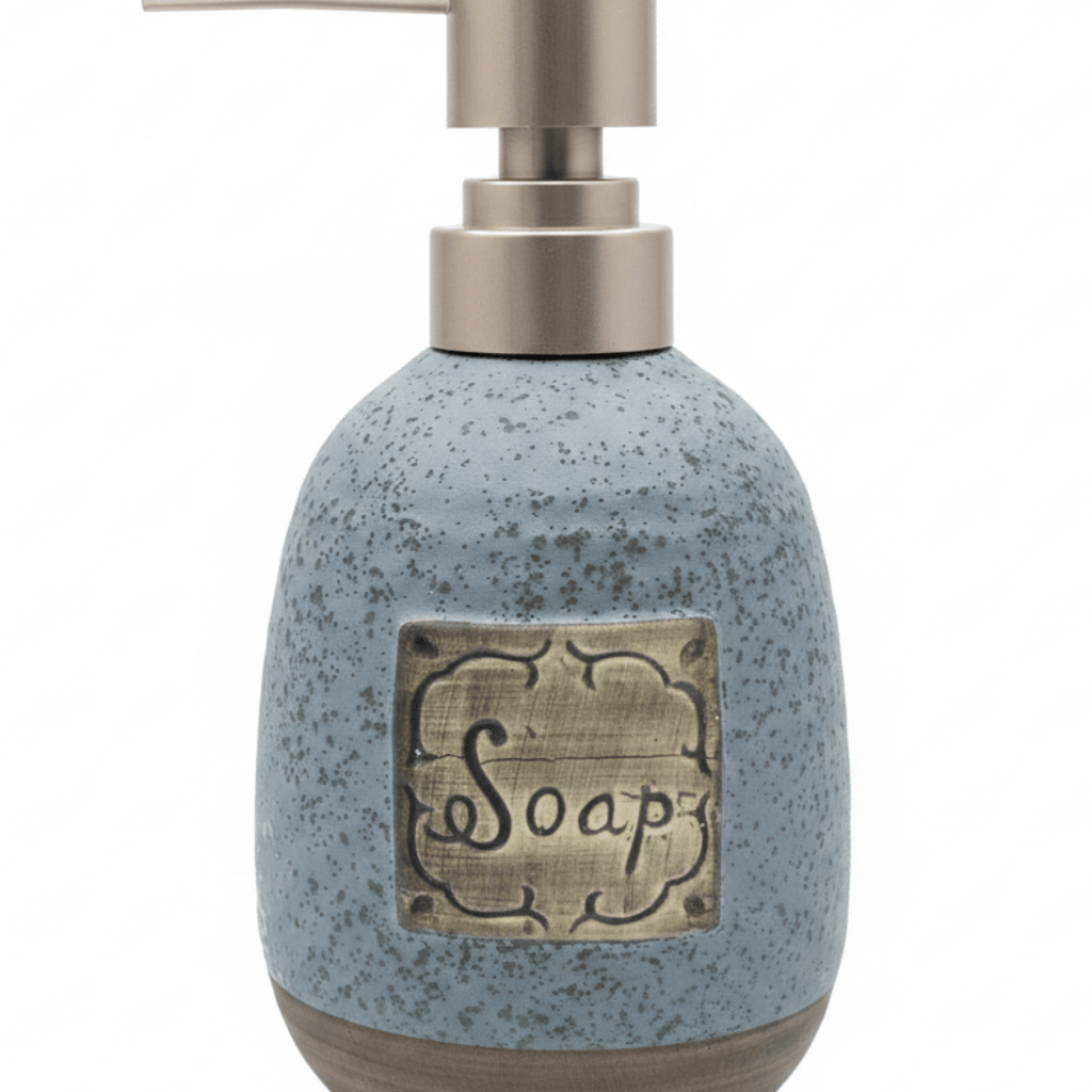 Dusty Blue Speckled Glaze Ceramic & Plastic Liquid Soap Dispenser - 400ml - Al Kabayel Discount CentreDusty Blue Speckled Glaze Ceramic & Plastic Liquid Soap Dispenser - 400mlHolders & DispensersAKDCAl Kabayel Discount Centre