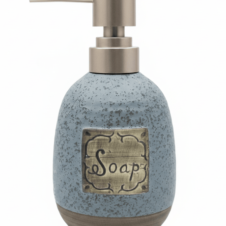 Dusty Blue Speckled Glaze Ceramic & Plastic Liquid Soap Dispenser - 400ml - Al Kabayel Discount CentreDusty Blue Speckled Glaze Ceramic & Plastic Liquid Soap Dispenser - 400mlHolders & DispensersAKDCAl Kabayel Discount Centre