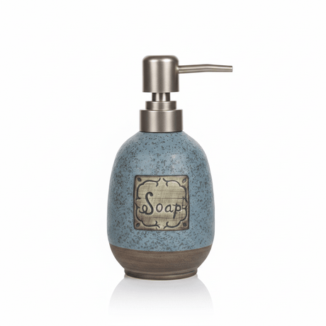 Dusty Blue Speckled Glaze Ceramic & Plastic Liquid Soap Dispenser - 400ml - Al Kabayel Discount CentreDusty Blue Speckled Glaze Ceramic & Plastic Liquid Soap Dispenser - 400mlHolders & DispensersAKDCAl Kabayel Discount Centre