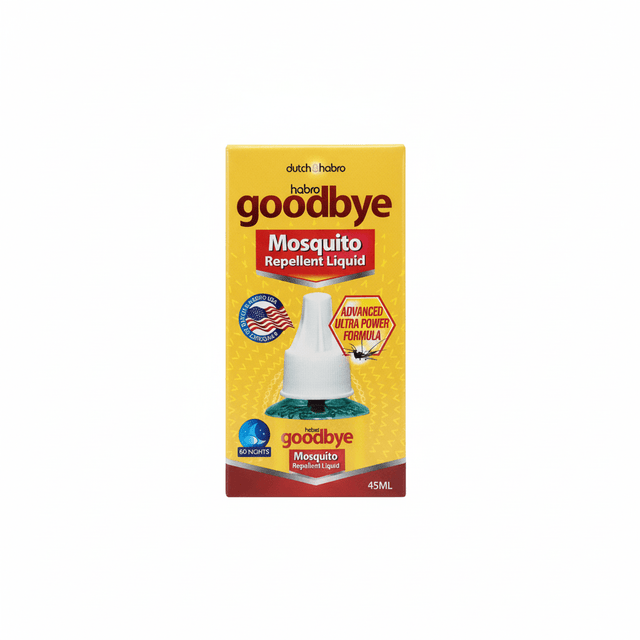 Dutch & Habro Goodbye Mosquito Repellent Liquid - 45 ml - Al Kabayel Discount CentreDutch & Habro Goodbye Mosquito Repellent Liquid - 45 mlHousehold CleaningDUTCH & HABROAl Kabayel Discount Centre