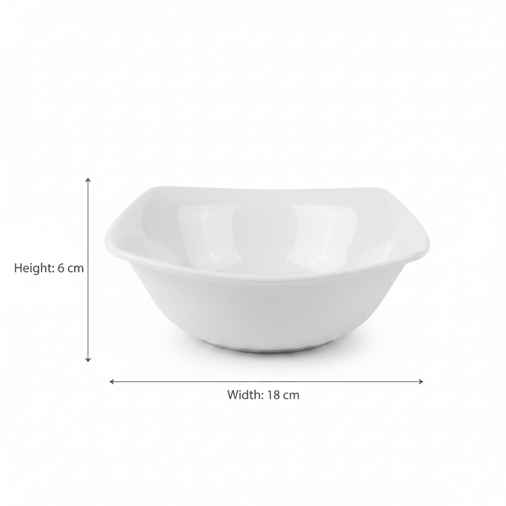 Dynasty Melamine Square Bowl White 18×6 cm - Al Kabayel Discount CentreDynasty Melamine Square Bowl White 18×6 cmBowlsDYNASTYAl Kabayel Discount Centre