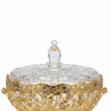 Future Star Metal & Glass Fruit Basket with Lid Gold - 25×35cm