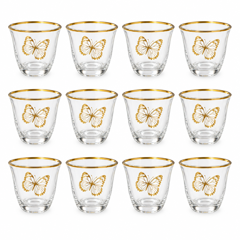 12-Piece Glass Cawa Cup Set - 60ml