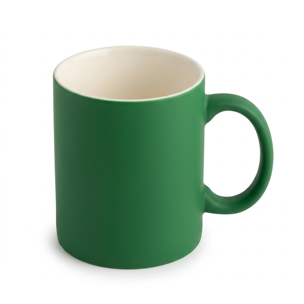 Ceramic Mug Green & White - 300ml
