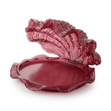 Resin Shell-Shaped Decorative Tray Burgundy - 33×25cm