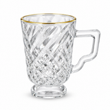 Textured Glass Mug with Gold-Coloured Rim – 250ml