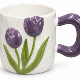 Ceramic Mug with Purple Handle - 400ml