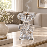 Crystal Incense Burner with Flower Design - 14×9cm
