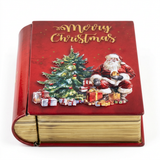 Metal Christmas Book Design Gift Box Red - 12×10cm