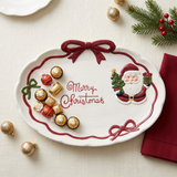 Ceramic Christmas Oval Candy Tray - 33×23cm