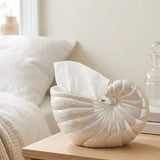 Pearl White Shell Ceramic Napkin Holder  - 13 × 22 cm