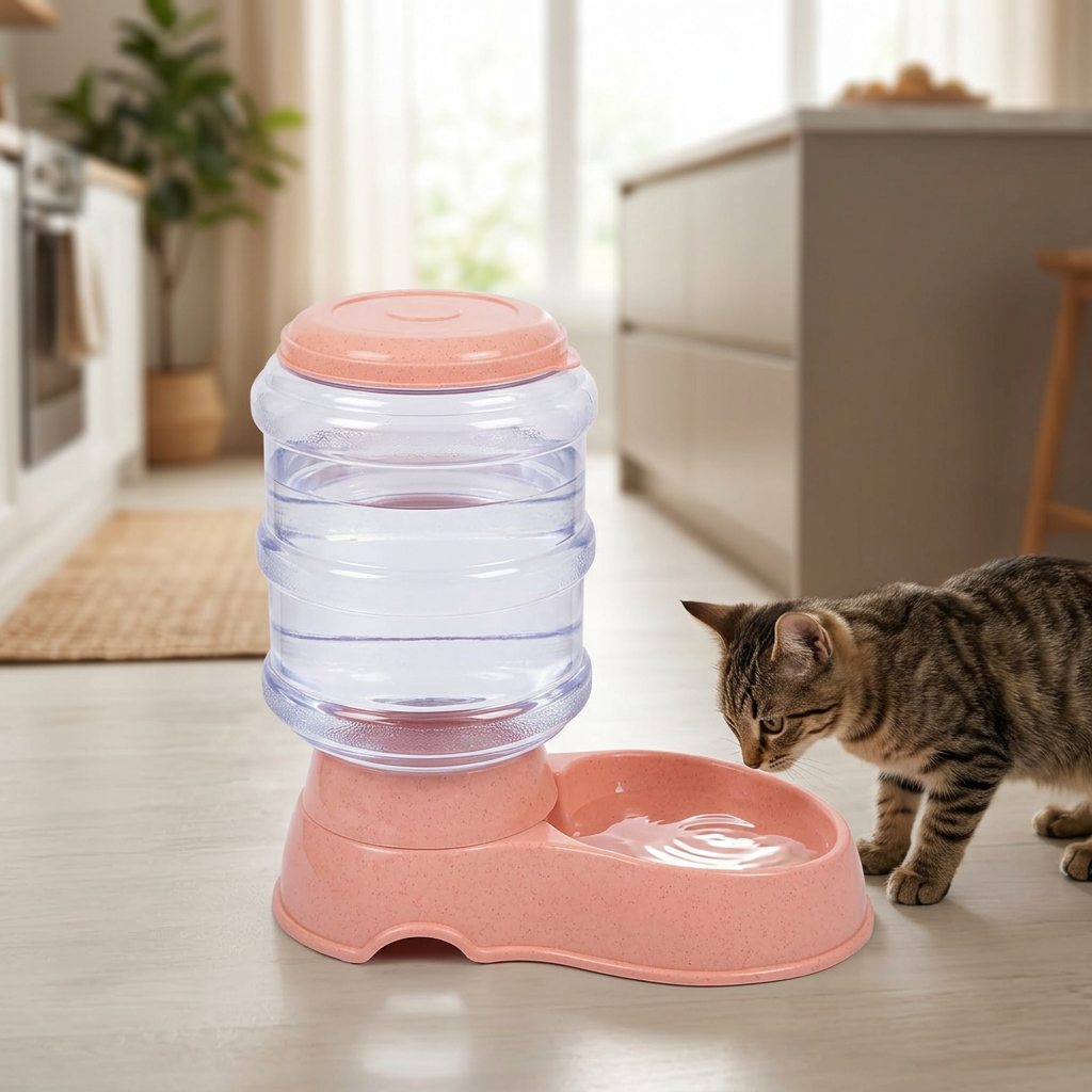 Plastic Pet Water Feeder Pink - 3.5 Litres