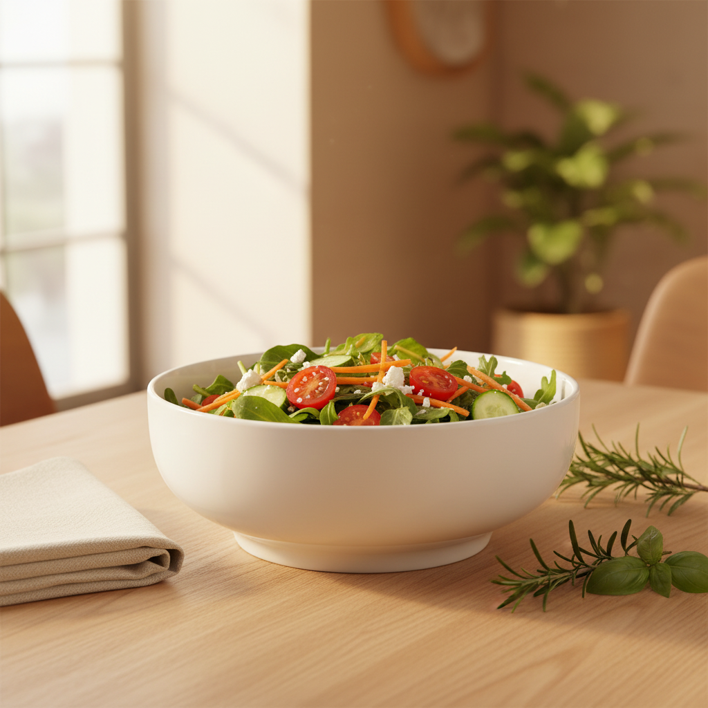 White Ceramic Serving Bowl - 10.5 Inch