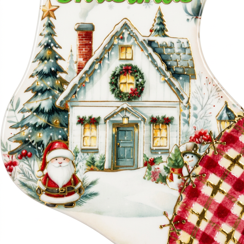Ceramic-Coated Christmas Stocking Coaster - 24cm