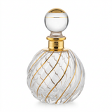 Decorative Glass Perfume Bottle with Gold Accents - 280ml
