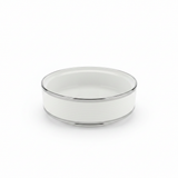 Ceramic Bowl with Lid White and Silver - 8 Inch