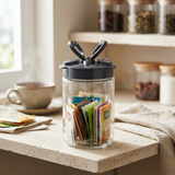 Titiz Glass Jar with Plastic Lid Dark Grey – 680ml
