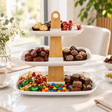 Harmony Plastic & Wooden 3 Tier Candy Plate - 30cm
