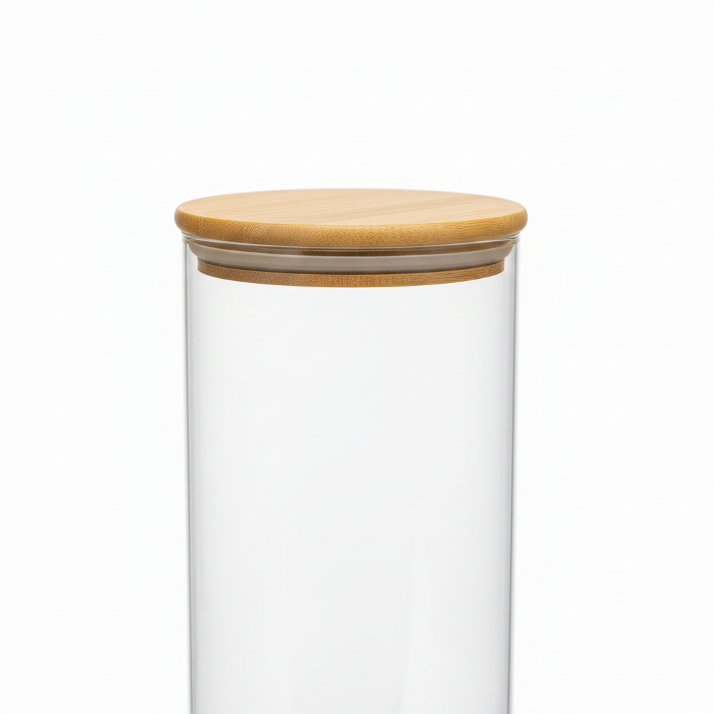 Glass Storage Jar with Natural Bamboo Lid - 1250ml