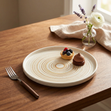 Ceramic Plate Cream & Beige - 20.5cm