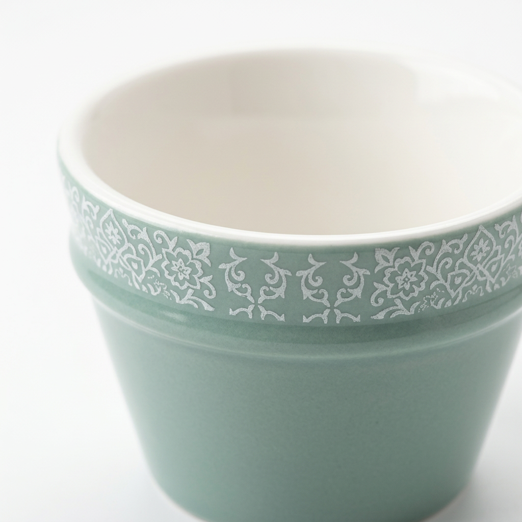 Dallah Addar 12-Piece Ceramic Cawa Cup Set Sage Green - 80ml