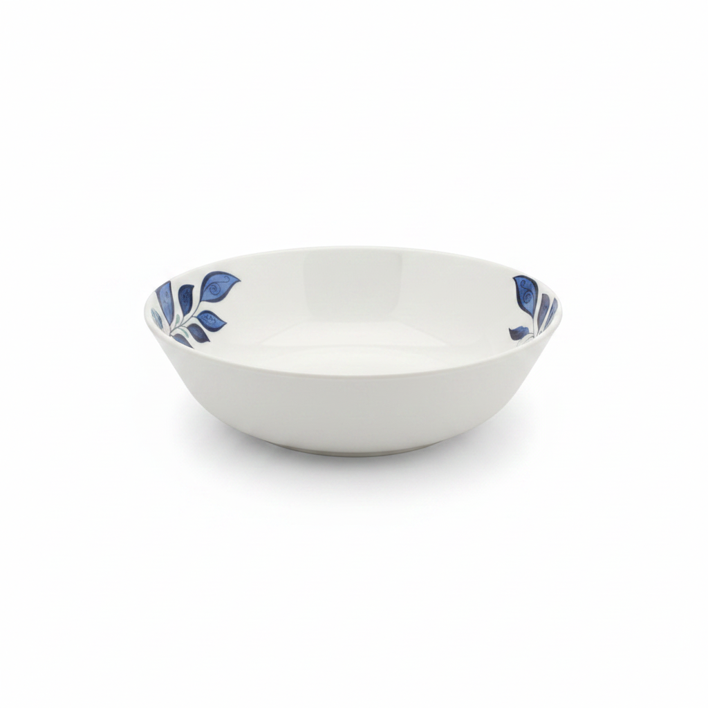 Henlee White & Blue Melamine Soup Bowl - 8.5 Inch