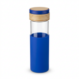 Glass Water Bottle with Silicone Cover Blue - 1 Litre