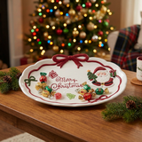 Ceramic Christmas Oval Candy Tray - 33×23cm