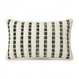 Rectangular Striped Cushion Cream & Dark Green – 25×50cm