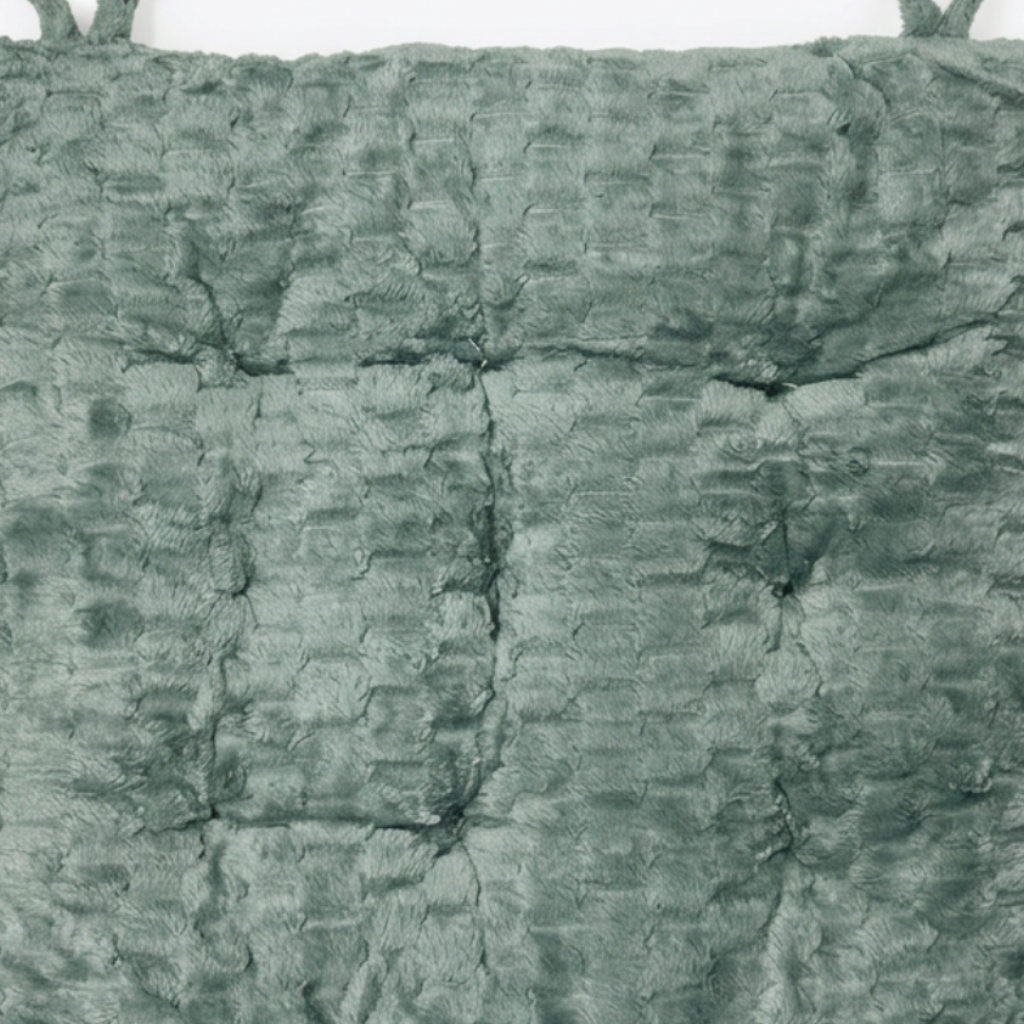 Textured Square Chair Seat Cushion Sage Green - 38×38cm