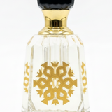 Glass Perfume Bottle with Gold Design - 10cm